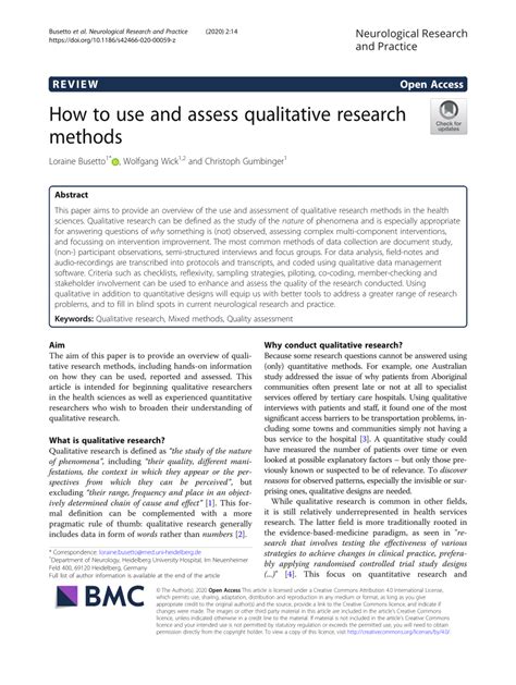 How to use and assess qualitative research methods .